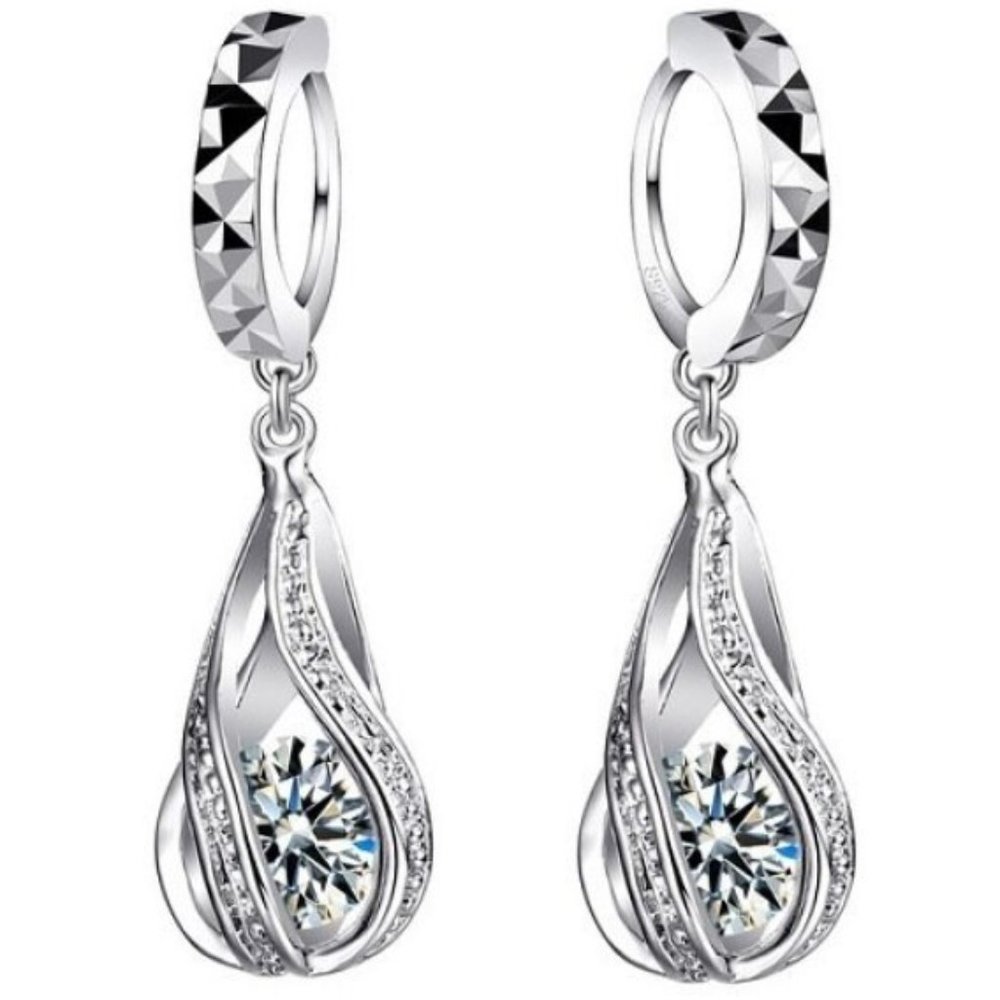 925 Sterling Silver Earrings Spiral Timeless Beauty Classic Elegance Gift - Picture 1 of 2